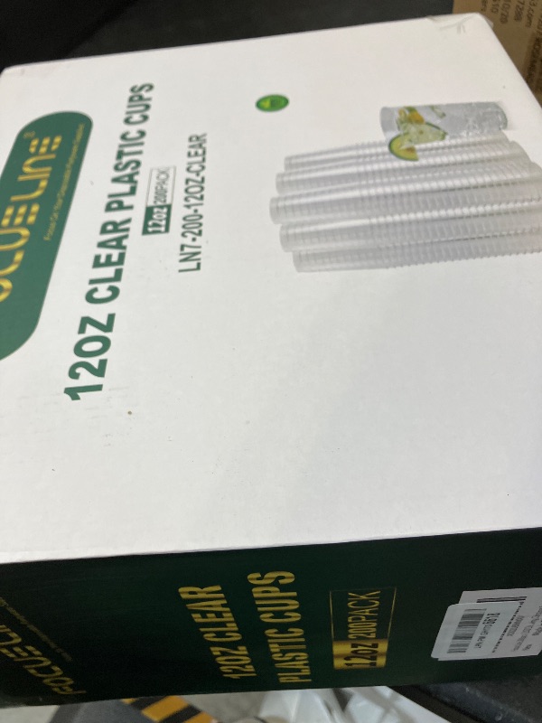 Photo 1 of FOCUSLINE 12 oz Clear Plastic Cups, 200 Count