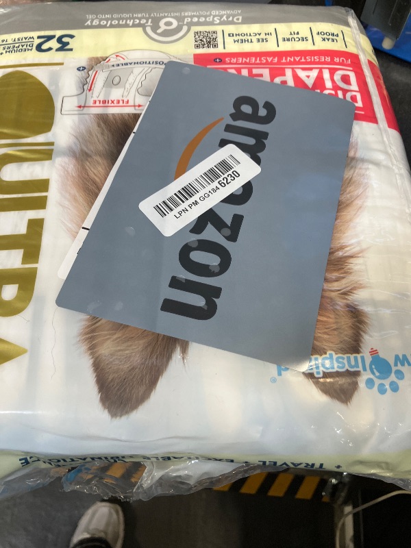 Photo 1 of Paw Inspired Disposable Female Dog Diapers, Medium Plus, 32 Count