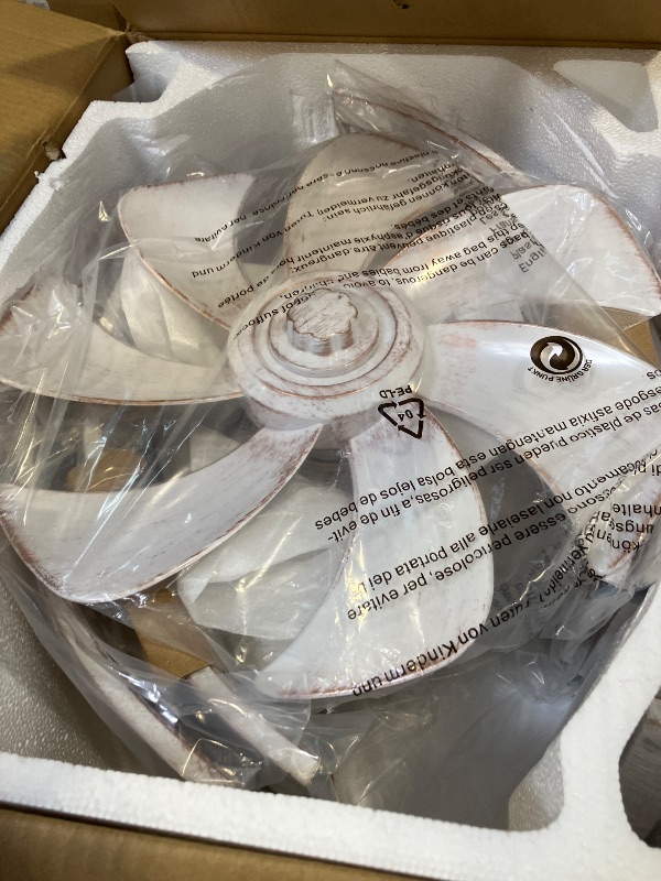 Photo 1 of LEDIARY 20in Caged Low Profile Ceiling Fan Light with Remote White Gold