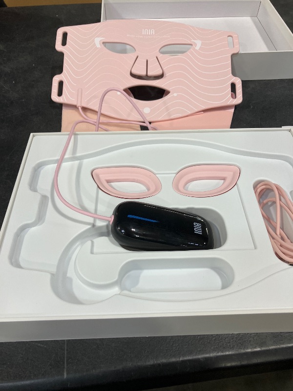 View 2 of INIA Red Light Therapy Mask for Face, 850nm NIR, Red/Blue LED Light 4 Modes