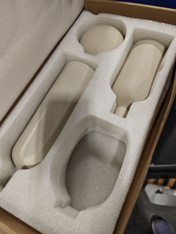 Photo 1 of Vaurcesa Ceramic Vase Set, Beige, 3 Piece only