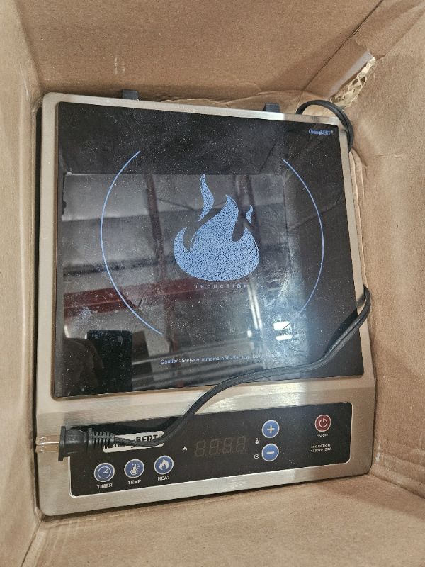 View 3 of ****PARTS ONLY , NON FUCNTIONAL ***** ChangBERT Induction Cooktop, Commercial Grade Portable Cooker, Large 8” Heating Coil, Premium Stainless Steel Countertop Burner with NSF Certified, 10 Hours Timer Powerful 1800W Professional Hot Plate