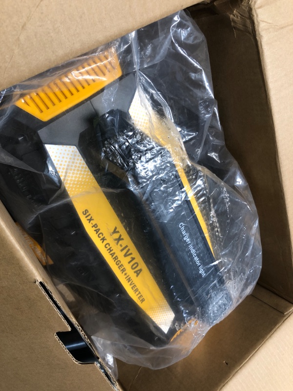 View 2 of 2-in-1 Portable Inverter Charger, 1200W Pure Sine Wave Inverter & 6A Rapid Charger for DeWalt 20V Battery, 6-Port DC to AC 120V Converter, 3 USB-A + 3 USB-C, 300lm LED Light for RV Camp Off-Grid