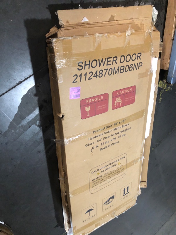 View 2 of *** TRUCK/TRAILER PICK UP ONLY*** Royal Guard Double Sliding Shower Door,44-48" W x 70" H,Matte Black