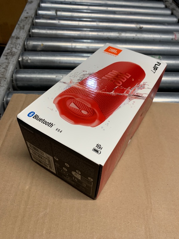 View 4 of ***FACTORY SEALED***JBL Flip 7 JBLFLIP7REDAM Portable Bluetooth Speaker, Red
