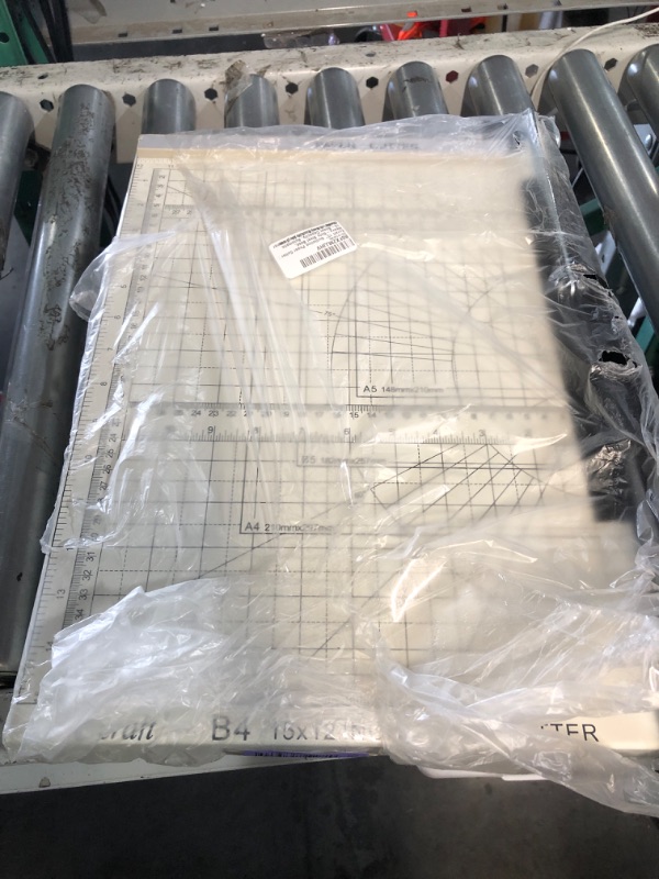View 2 of ***missing one rubber stopper on the bottom side***Ecraft 15" Guillotine Paper Cutter : Heavy-Duty Steel Base, 15-Sheet Capacity, Automatic Clamp, Safety Lock & Magnetic Guide - Precision Paper Trimmer for Office and Crafts