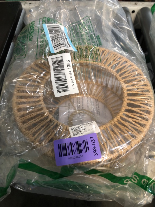 View 2 of ***missing all but smallest rattan circle***Tunkayli 25.6" Gold Rattan Chandelier, 6-Light