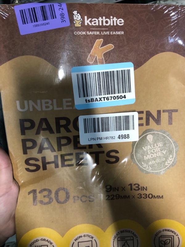 View 2 of ***FACTORY SEALED***Katbite 9x13 Inch Unbleached Parchment Paper Sheets (130 PCS)