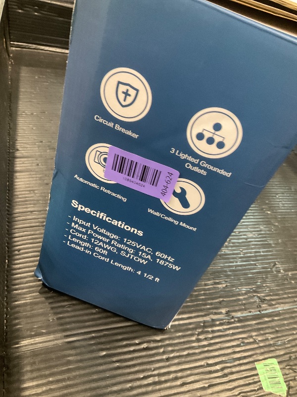 View 3 of [SOLD FOR PARTS] DEWENWILS 60FT Retractable Cord Reel