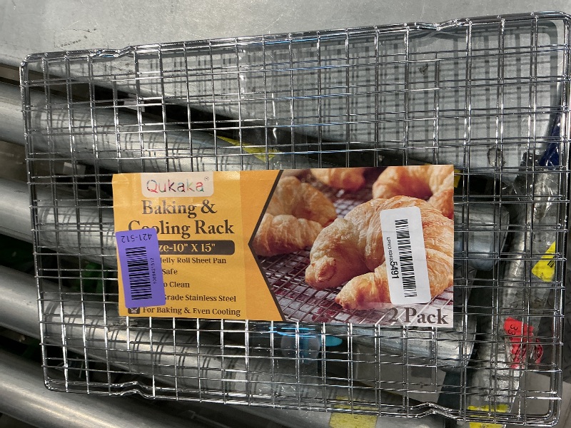 View 2 of 2 PCS Cooling Racks for Cooking and Baking, 10" x 15", Silver