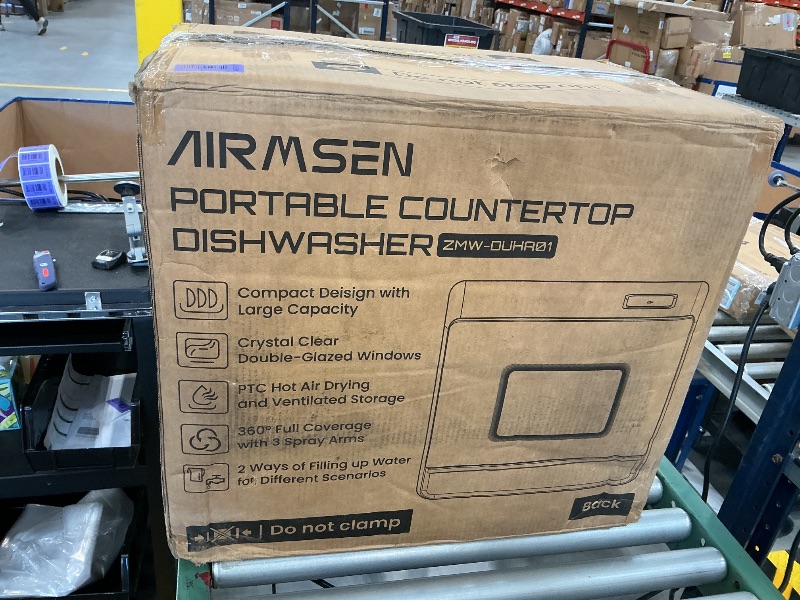 Photo 1 of AIRMSEN 5-Place Settings Portable Countertop Dishwasher with 5L Built-in Water Tank, Ultra-Slim Dishwasher Upgrade 3 Spray Arms, 12H Delay Start and Salt Chamber Function