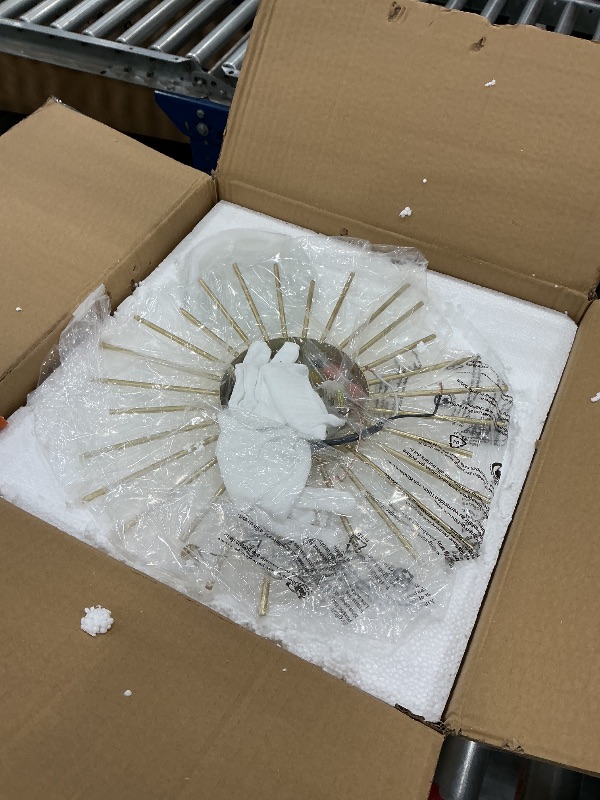 Photo 1 of Qepeety Mid-Century Sunburst Ceiling Light, 13.77" Flush Mount