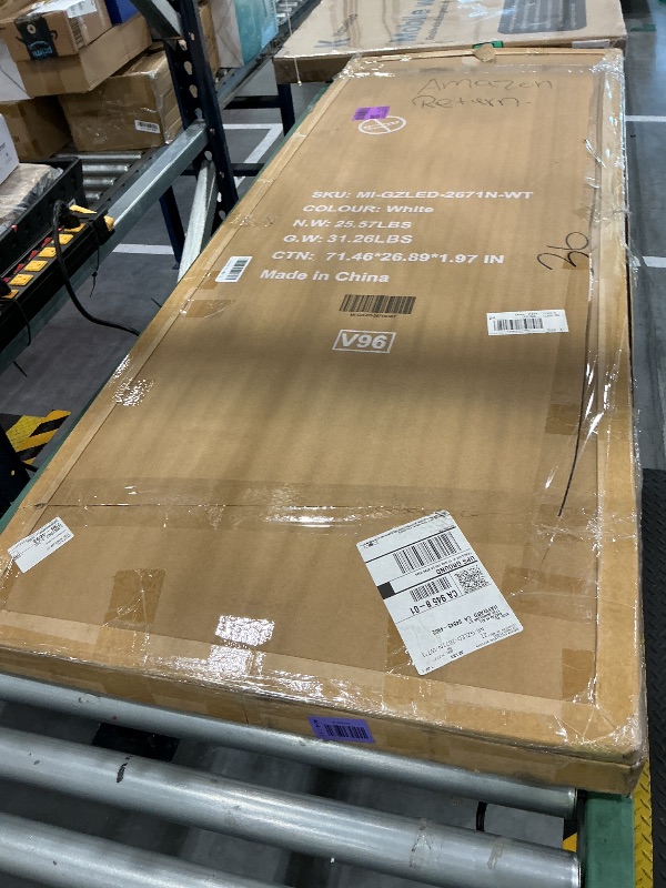 Photo 1 of **DAMAGED, MISSING PART** Arched Full Length Mirror with LED Lights, 60"x16" LED Floor Mirror with Stand, Body Floor Mirrors with Dimming & 3 Color Lighting, Wall Mounted LED Mirrors for Bedroom, Dressing Room, Cloakroom