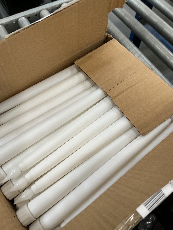 Photo 1 of Baquler 100 Pcs 9.7 Inch White LED Flameless Taper Candles
