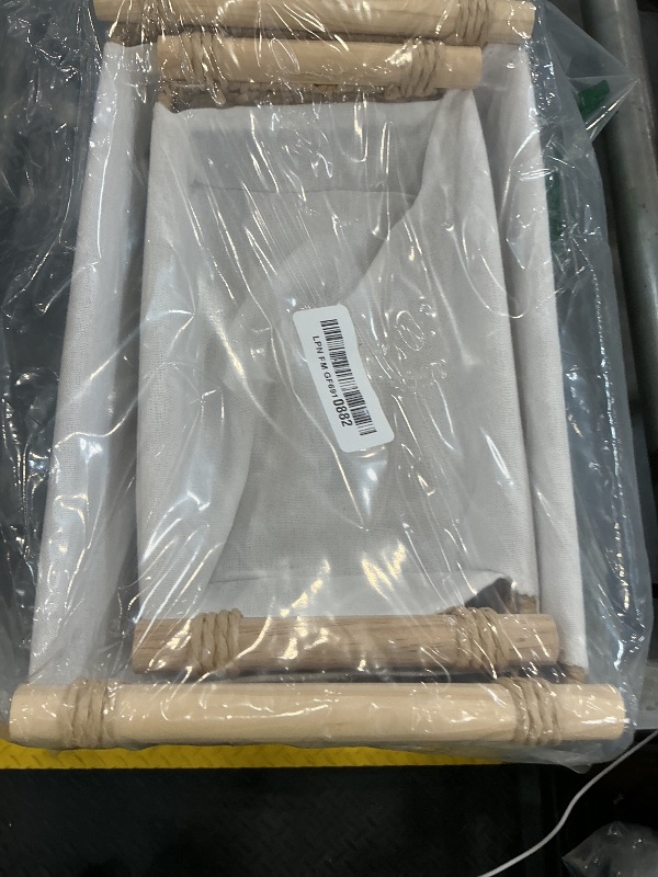 Photo 1 of Rattanzenith Bathroom Baskets Set of 2, Paper Rope, Wood Handles