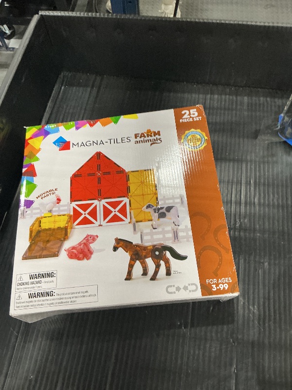 View 2 of MAGNA-TILES Farm Animals 25-Piece Magnetic Construction Set, The ORIGINAL Magnetic Building Brand