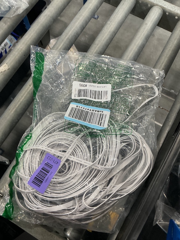 Photo 1 of Jadaol Cat6 Ethernet Cable 100FT with Clips 10bps Flat Network Cable White