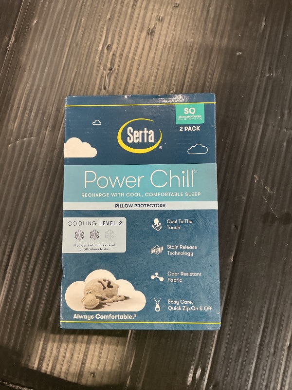 Photo 1 of Serta Power Chill Cooling Pillow Protectors, Standard/Queen, 2 Pack