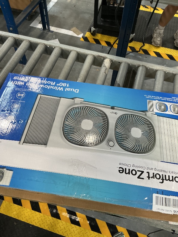 Photo 1 of Comfort Zone 9-Inch Twin Window Fan with Rotating Heads