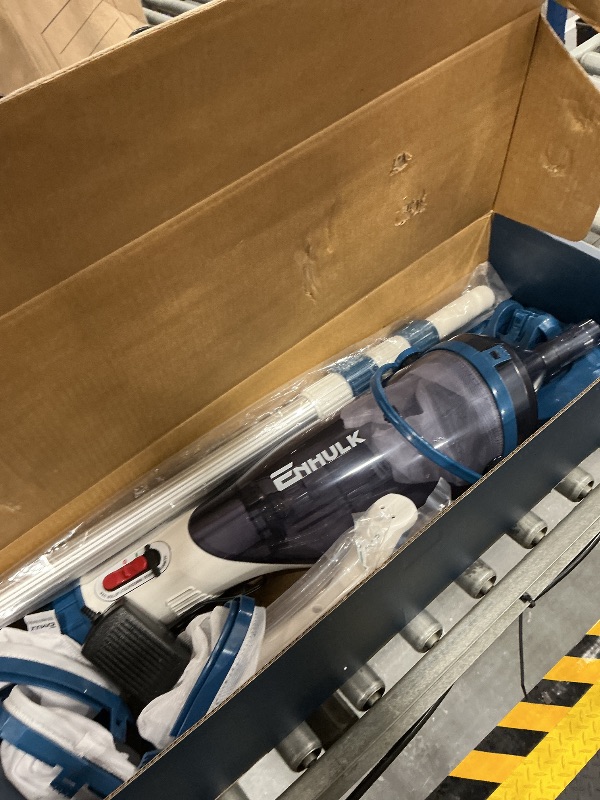 Photo 1 of Pool Vacuum for Above Ground Pool with a Telescopic Pole, Running time up to 1H, Handheld Rechargeable Pool Cleaner with Powerful Suction up to 18.5 gallons/min, Ideal for Leaves & Debris, PC10