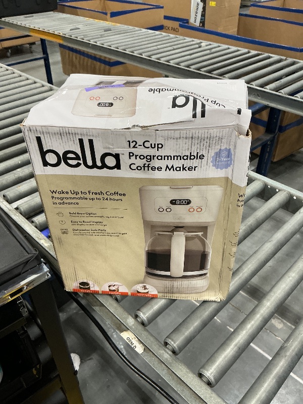 Photo 1 of BELLA 12-Cup Programmable Coffee Maker, Oatmilk