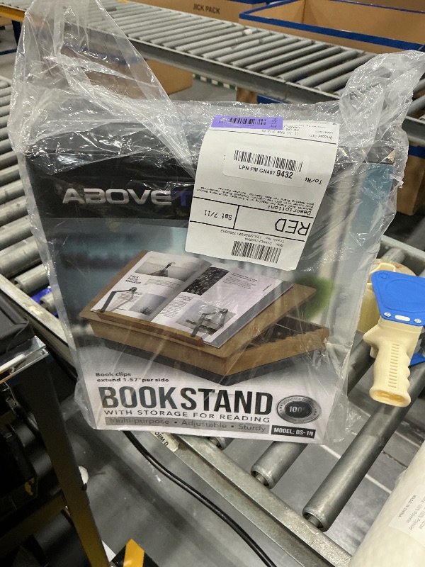 View 2 of AboveTEK Adjustable Bamboo Book Stand with Storage Cushion