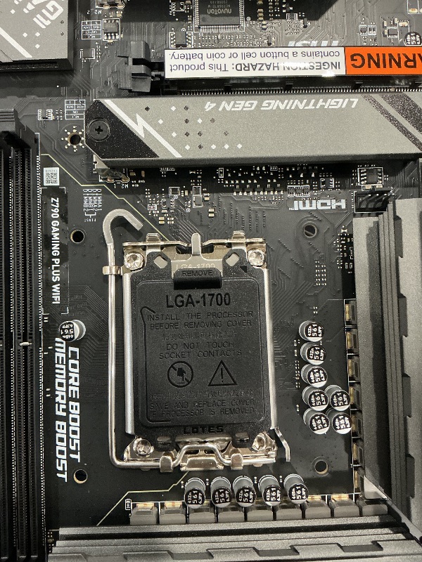 Photo 1 of MSI Z790 Gaming Plus WiFi-AMZ Gaming Motherboard (Support 14th/13th/12th Gen Intel Processors, LGA 1700, DDR5, PCIe 5.0, M.2 Slots, 2.5Gbps LAN, USB 3.2 Gen2, Wi-Fi 6E, Bluetooth 5.3, ATX)