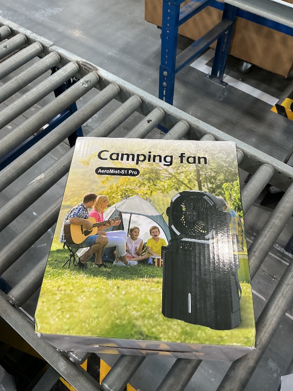 Photo 1 of Wilody Portable Misting Fan Rechargeable with Remote Control, 6L Bucket Camping Fan with LED Lights & Stepless Speed Control & Cooling Mist, Portable Handle & Rotate Hook, Timer Function