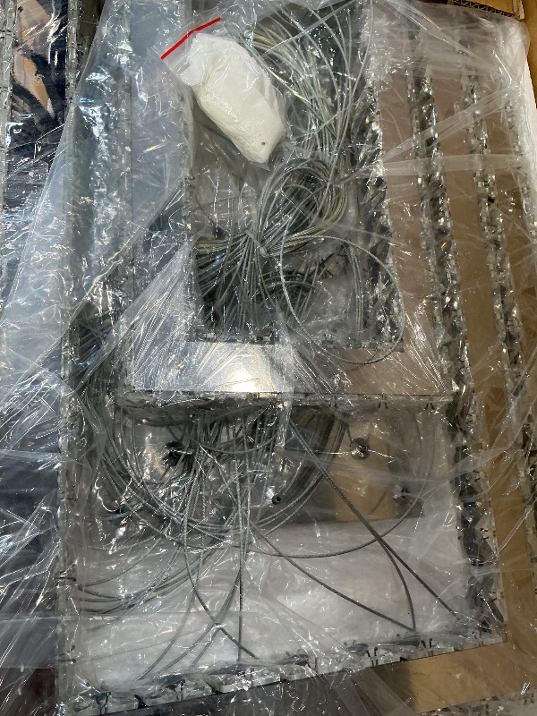 Photo 1 of 31.4" 3-Ring Rectangular Crystal Chandelier, Dimmable LED Pendant LightLPNPMHR4426834
