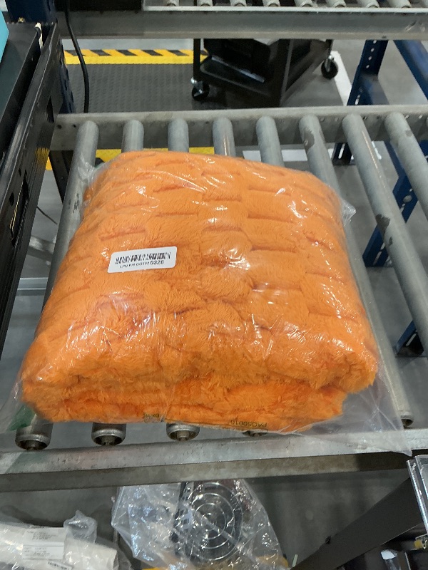 Photo 1 of Taliska Fleece Throw Blanket 50"x60" Orange
