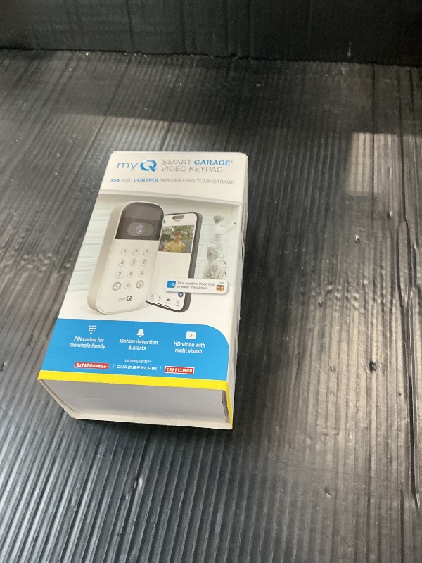 Photo 1 of myQ Smart Garage Door Video Keypad with Wide-Angle Camera,Customizable PIN Codes,and Smartphone Control–Take Charge of Your Garage Access Works with Chamberlain, LiftMaster and Craftsman openers,White