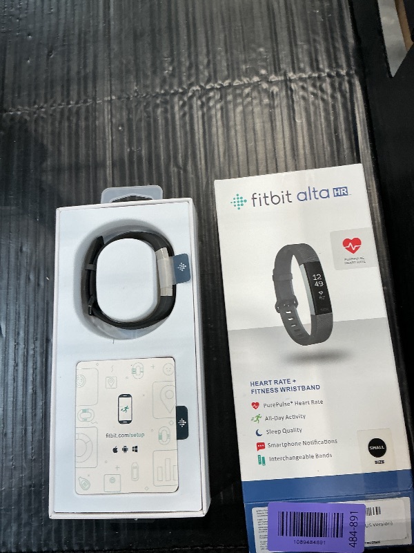 Photo 1 of Fitbit Alta HR, Black, Small