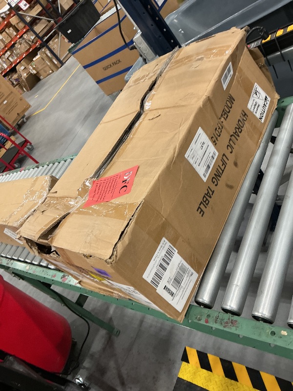 Photo 1 of Hydraulic Lift Table Cart, 330lbs Capacity 49.6'' Max Lift, Double Scissor Lift Table w/4 Wheels & Non-Slip Pad, Heavy Duty Hydraulic Platform Lift Cart for Warehouse, Shop, Garage Material Handling