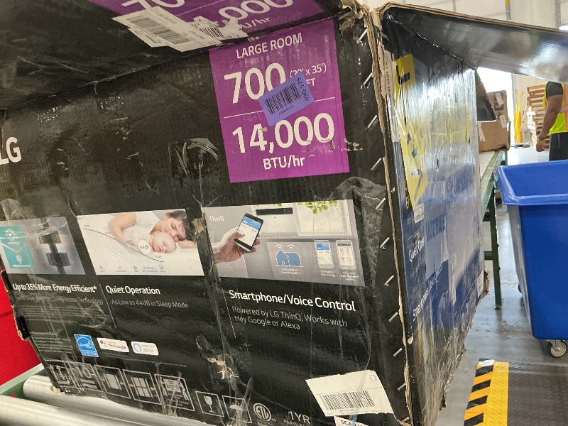 Photo 1 of LG 14,000 BTU DUAL Inverter Smart Window Air Conditioner, 115V, Cools 800 Sq. Ft. for Bedroom, Living Room, Apartment, Quiet Operation, ENERGY STAR®, works with LG ThinQ, Amazon Alexa and Hey Google