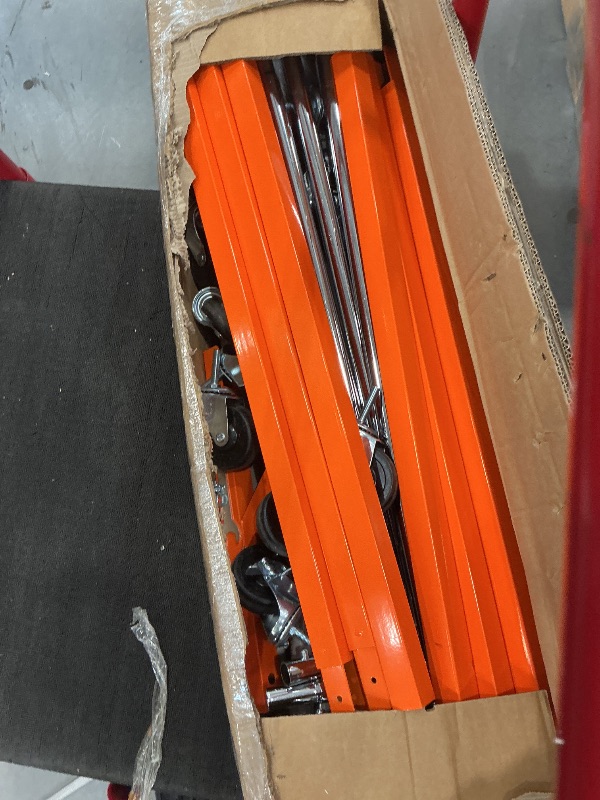 Photo 1 of VEVOR Hydraulic Lift Table Cart, Orange, 50-Inch