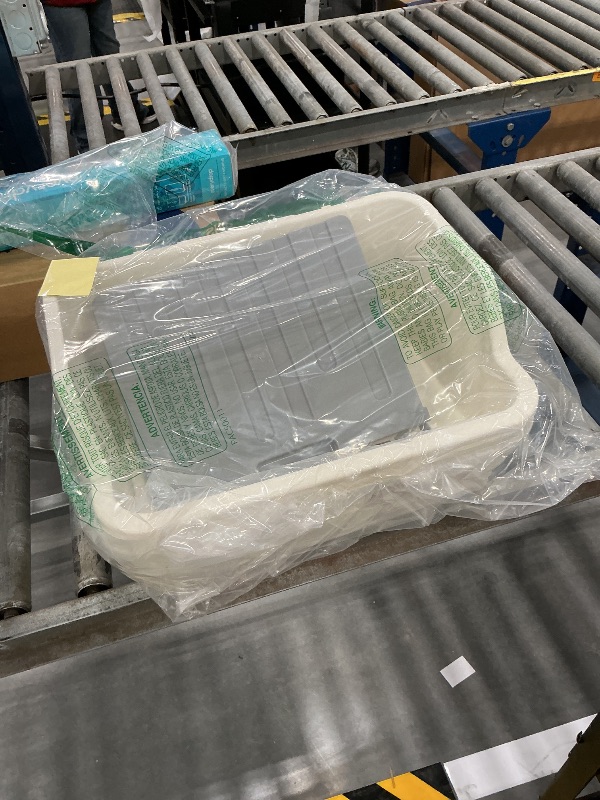 Photo 1 of Acshio Plastic Dish Drying Rack with Clear Cover Lid, Dust-Proof