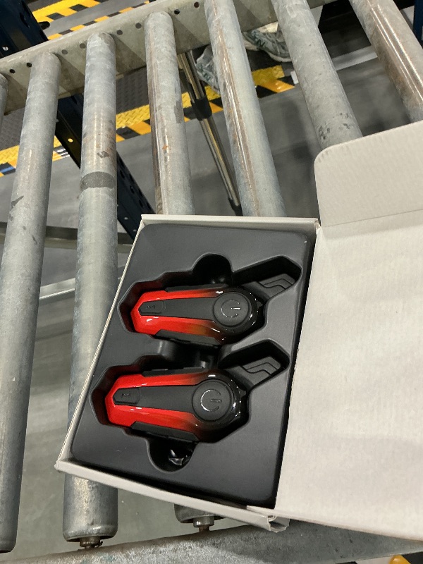 Photo 1 of cepkquis Motorcycle Bluetooth Headset, 600M Intercom, Red Dual Pack