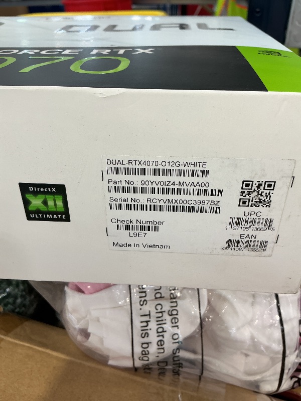 Photo 1 of ASUS Dual GeForce RTX 4070 White OC Edition Graphics Card