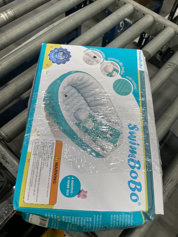 Photo 1 of Swimbobo Inflatable Baby Bath Tub Portable Foldable Travel Mini Swimming Pool Helps Infants to Toddler Tub (Blue)