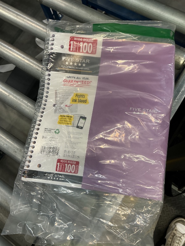 Photo 1 of Five Star Spiral Notebook, 1 Subject, Wide Ruled Paper, 10-1/2" x 8", 100 Sheets, Assorted Colors, Color Will Vary, Office Product , 1 Count (05200)
