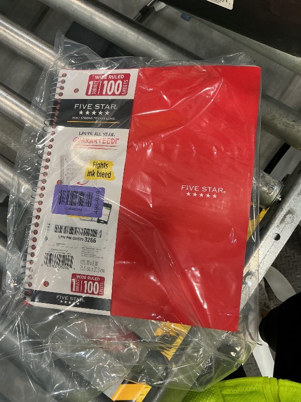 Photo 1 of Five Star Spiral Notebook, 1 Subject, Wide Ruled Paper, 10-1/2" x 8", 100 Sheets, Assorted Colors, Color Will Vary, Office Product , 1 Count (05200)