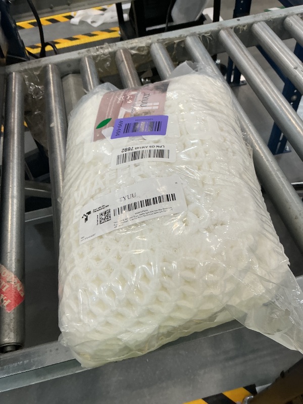 Photo 1 of TYUU Waffle Bath Mat, Cream White, 48x24