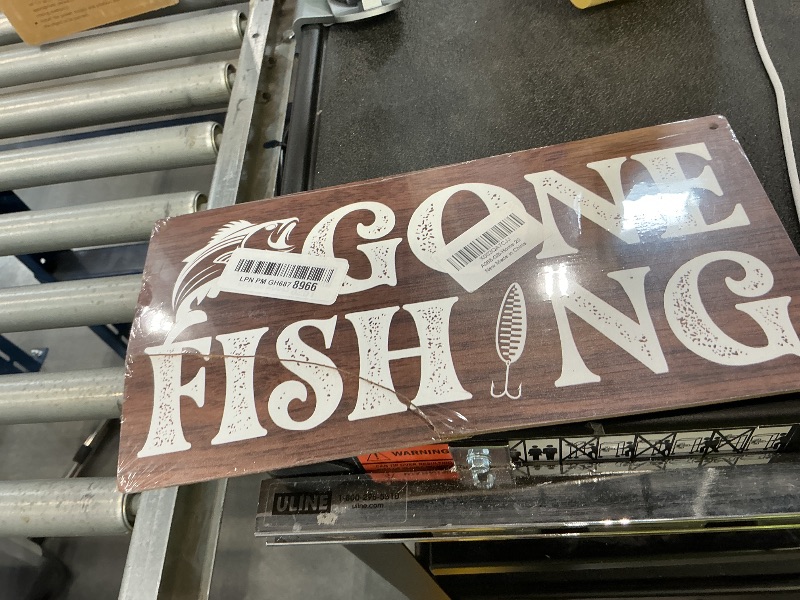 Photo 1 of HALUOSI Fishing Wood Sign 12x6 inch