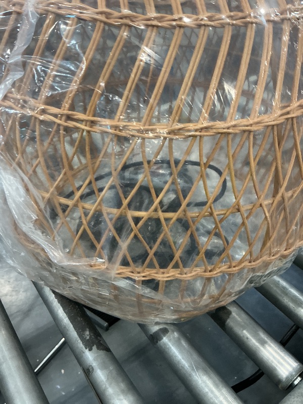Photo 1 of ELYONA Rattan Pendant Light, Boho Wicker Hanging Lamp, 16" x 15.7"