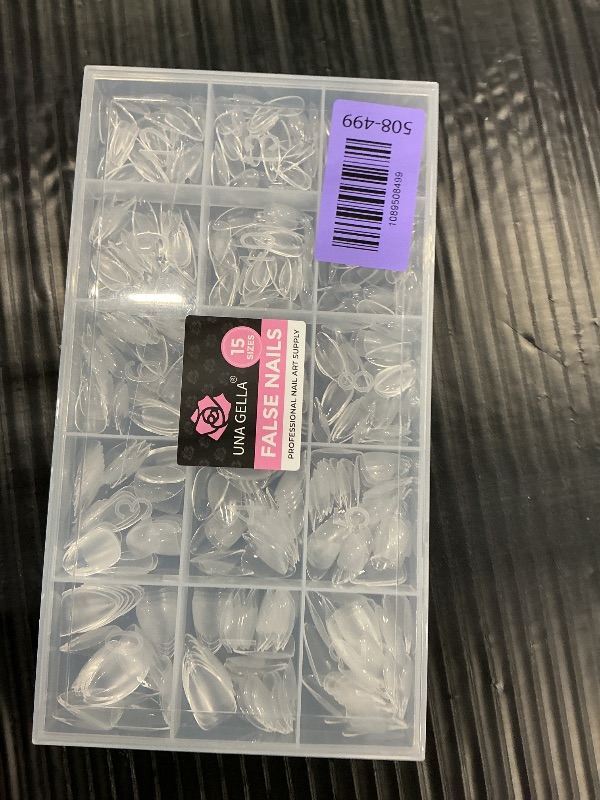 Photo 1 of UNA GELLA Short Almond Nail Tips, 510Pcs 15 Sizes