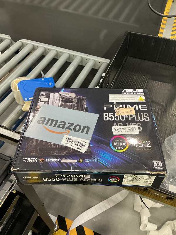 Photo 1 of ASUS Prime B550-PLUS AC-HES AMD AM4 (3rd Gen Ryzen) ATX DDR4 Motherboard (Dual M.2, PCIe4.0, WIFI5, 1Gb Ethernet, SATA 6 Gbps, USB 3.2 Gen 2 Type-C, Front USB 3.2 Gen 1 Type-C and CEC Tier II Ready)