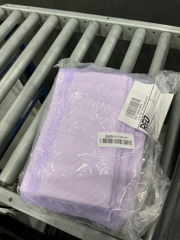 Photo 1 of Amazon Basics Cat Pee Pads, Super Absorbent, Odor Control, Universal Fit for Litter Box, Disposable, Multi-Cat, Unscented, Purple and White, 20 Count