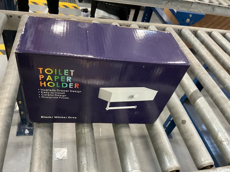 Photo 1 of VOLDRA Toilet Paper Holder with Storage Drawer - White