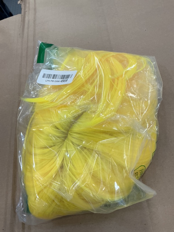 Photo 1 of Sarannala Yellow Bob Wig - 12" Synthetic Fiber