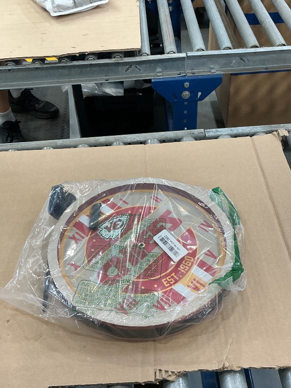 View 2 of FOCO Kansas City Chiefs NFL Barrel Wall Clock